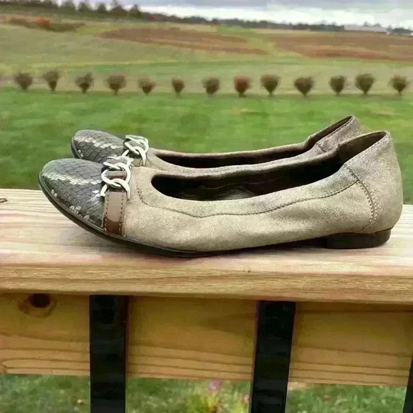 Attilio Giusti Leombrni ballerina flats with snakeskin pattern size 36.5 - Picture 6 of 14